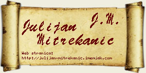 Julijan Mitrekanić vizit kartica